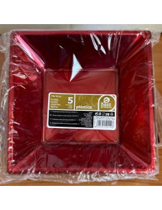 Plato Cuadrado Hondo Rojo...