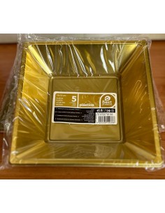 Plato Cuadrado Hondo Oro 18...