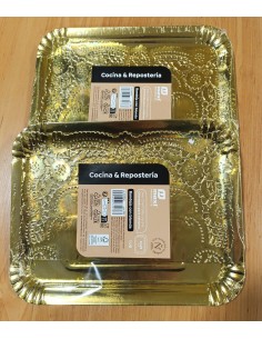 Bandeja oro con blonda...